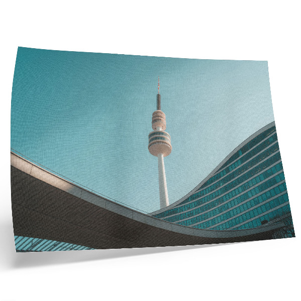 Poster Céu azul, prédio moderno, torre da cidade