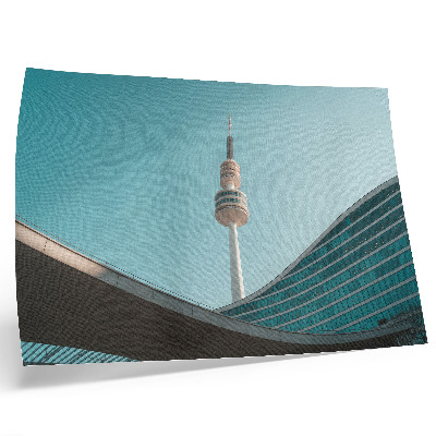 Poster Céu azul, prédio moderno, torre da cidade