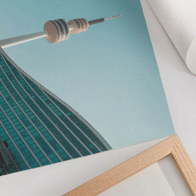 Poster Céu azul, prédio moderno, torre da cidade