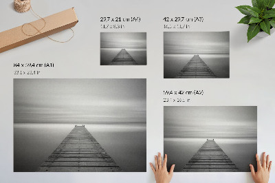 Poster mural Píer monocromático, superfície calma, elegância