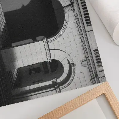 Poster mural com arquitetura elegante composta por arcos clássicos e sombras