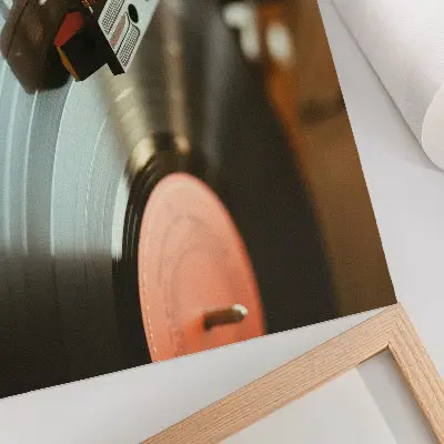 Poster mural com atmosfera de gramofone e música vintage nostálgica
