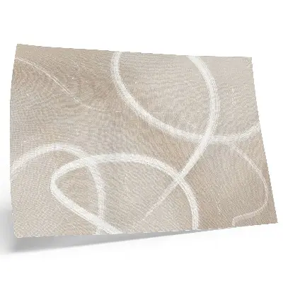 Poster para sala ondas sutis em tons de bege com linhas delicadas