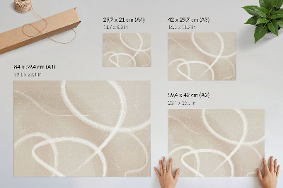 Poster para a sala Ondas sutis em tons de bege e linhas delicadas.