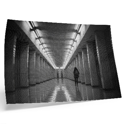 Poster para a sala Corredor monocromático com colunas