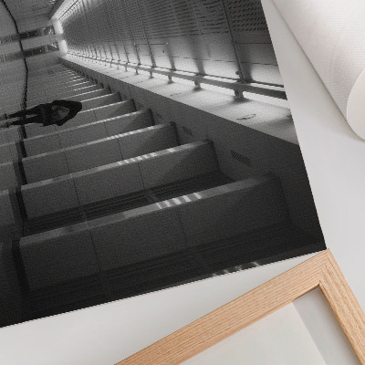 Poster para a sala Corredor monocromático com colunas