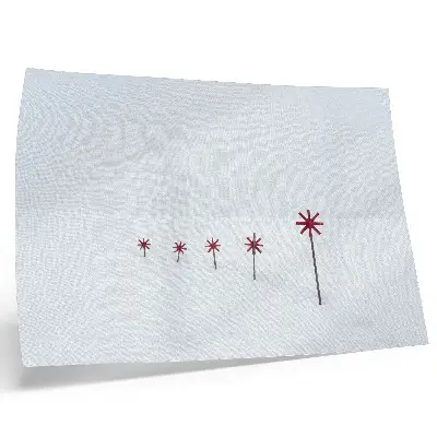 Poster mural minimalista de inverno com estrelas brancas e vermelhas