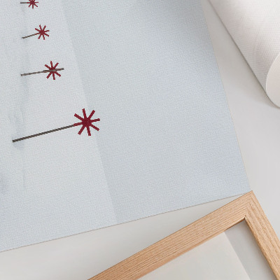 Poster mural Minimalista, inverno, estrelas brancas e vermelhas