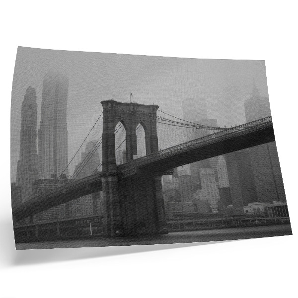 Poster A ponte e a cidade em tons de cinza, paz e elegância.