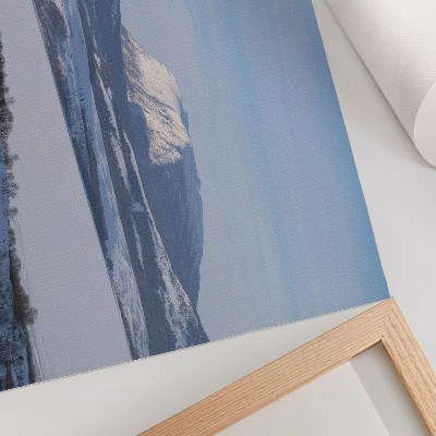 Poster mural Montanhas nevadas, paisagem de inverno, céu limpo