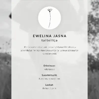 Poster em tela com roupas tradicionais, guarda-chuva, prado verde e árvores
