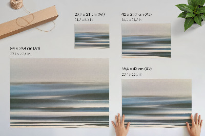 Poster mural Ondas delicadas em tons pastel de azul.