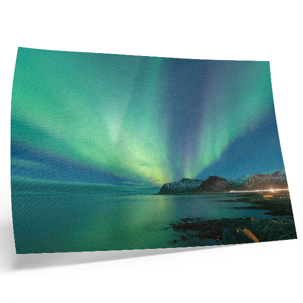 Poster mural Aurora boreal sobre o mar, uma atmosfera mágica.