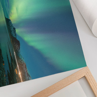Poster mural Aurora boreal sobre o mar, uma atmosfera mágica.