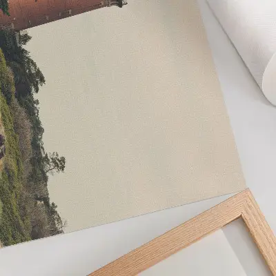 Poster para sala paisagem com farol, areia e árvores