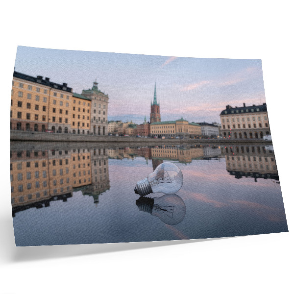 Poster em tela Reflexos de edifícios em tons pastel