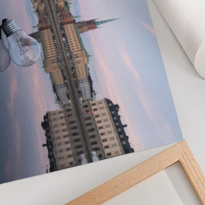 Poster em tela Reflexos de edifícios em tons pastel