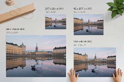 Poster em tela Reflexos de edifícios em tons pastel