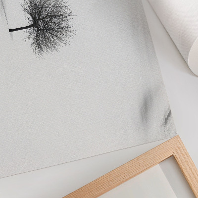 Poster em tela Paisagem minimalista de inverno com árvores em harmonia.