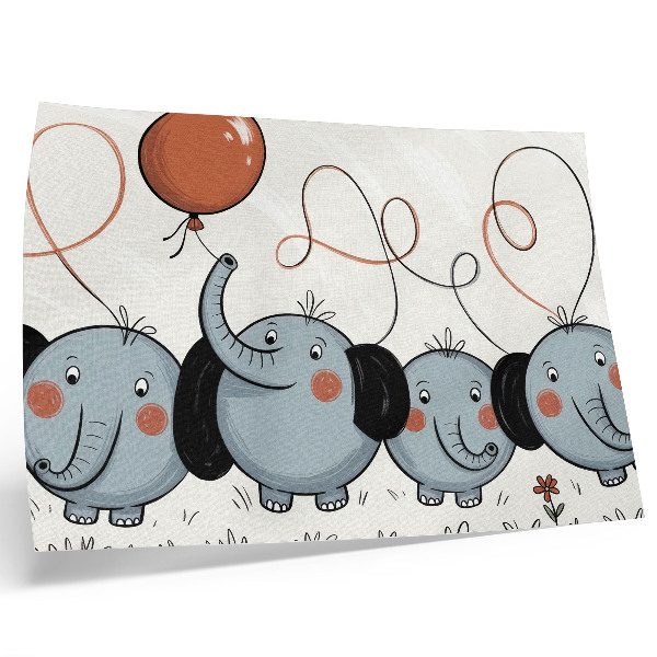 Poster Elefantes com balões, limpeza, diversão, alegria