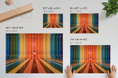 Poster mural Listras coloridas inspiram espaço