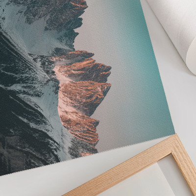 Poster para a sala Montanhas em tons pastel sob a luz do sol poente.