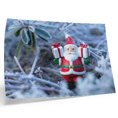 Poster mural de Papai Noel com presentes em um cenário de inverno