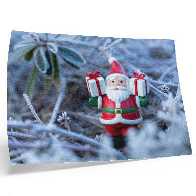 Poster mural Papai Noel com presentes em um cenário de inverno