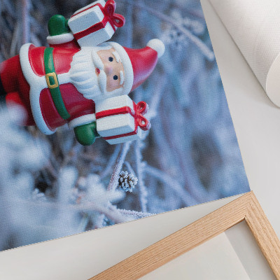 Poster mural Papai Noel com presentes em um cenário de inverno