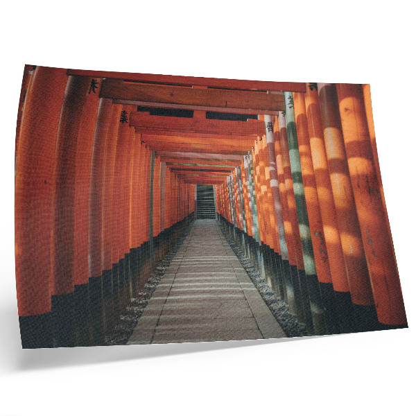 Poster para a sala profundidade simétrica das colunas do túnel laranja
