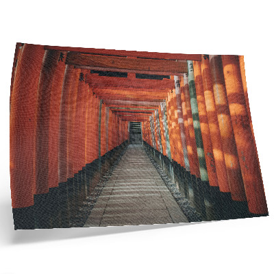 Poster para a sala profundidade simétrica das colunas do túnel laranja