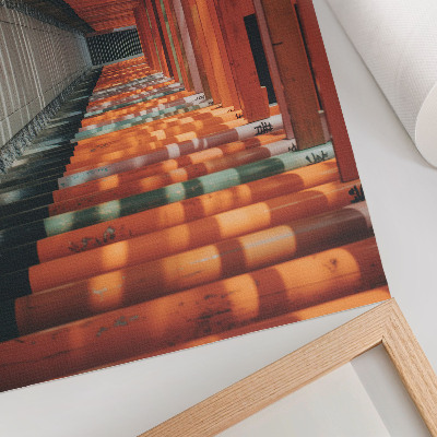Poster para a sala profundidade simétrica das colunas do túnel laranja