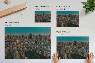 Poster mural Vista aérea da cidade moderna, dinâmica.