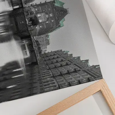 Poster para sala com canal com edifícios industriais e reflexos na água