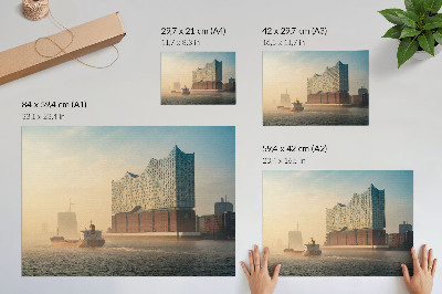 Poster Arquitetura moderna com trilha aquática