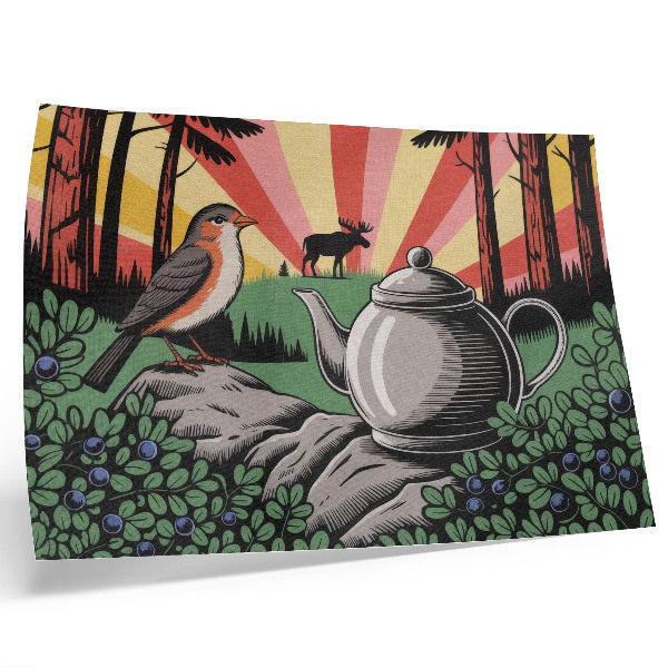 Poster Uma cena florestal dinâmica e rica em detalhes.