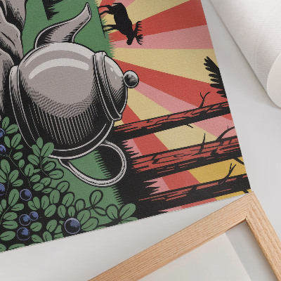 Poster Uma cena florestal dinâmica e rica em detalhes.