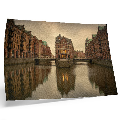 Poster em tela Edifícios históricos, canais, águas calmas, pontes