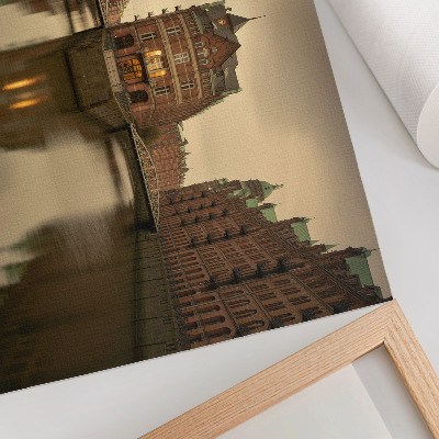 Poster em tela Edifícios históricos, canais, águas calmas, pontes