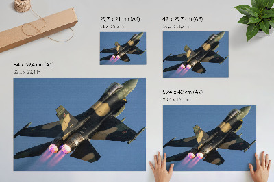 Poster mural Avião a jato, cores intensas, céu
