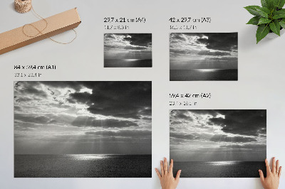 Poster para a sala Céu dinâmico sobre um oceano calmo