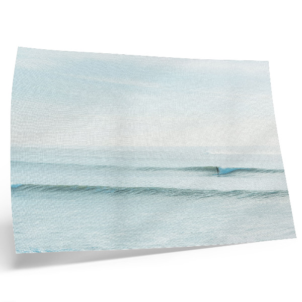 Poster ondas do oceano surfista calmo minimalista