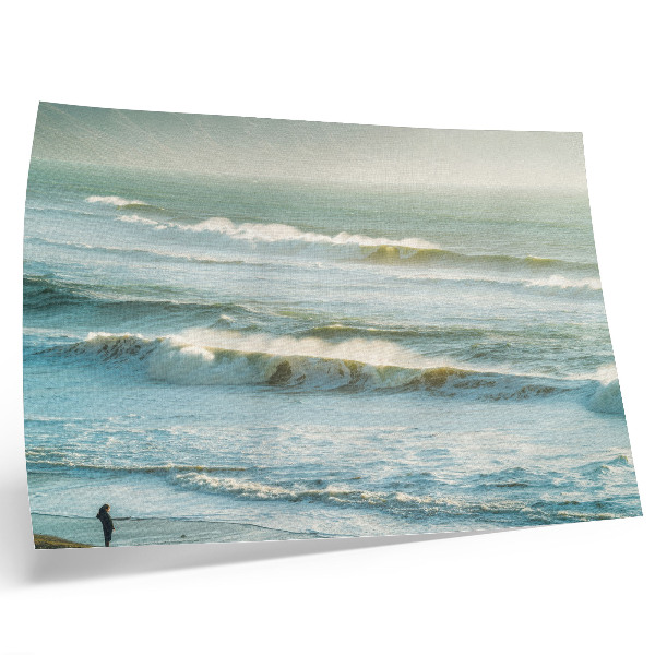 Poster em tela Mar, ondas, homem, costa, natureza, dinâmica