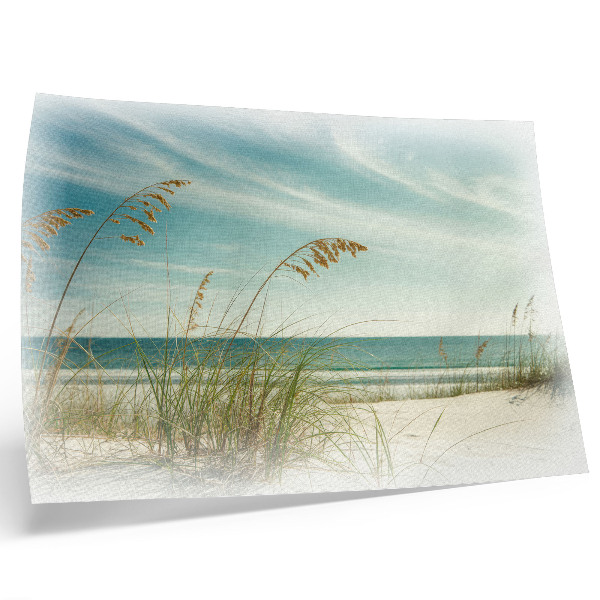 Poster para a sala Grama da praia, oceano, céu, paz