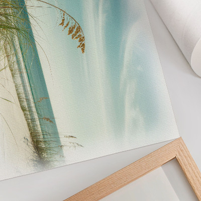 Poster para a sala Grama da praia, oceano, céu, paz