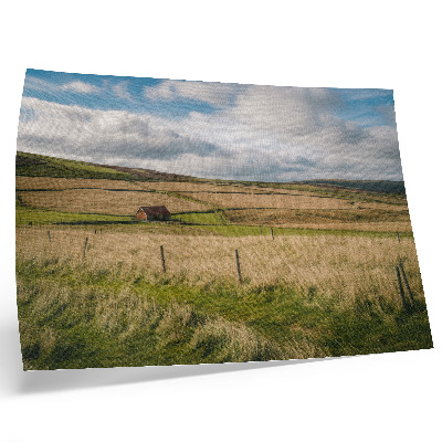 Poster em tela Paisagem pitoresca, natureza, chalé isolado