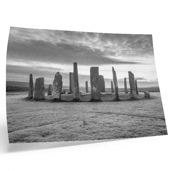 Poster para sala círculo misterioso de pedras brutas com reflexo de paz