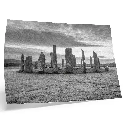 Poster para sala círculo misterioso de pedras brutas com reflexo de paz