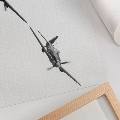 Poster para a sala Aeronaves históricas em preto e branco em dinâmica de voo