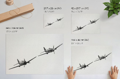 Poster para a sala Aeronaves históricas em preto e branco em dinâmica de voo